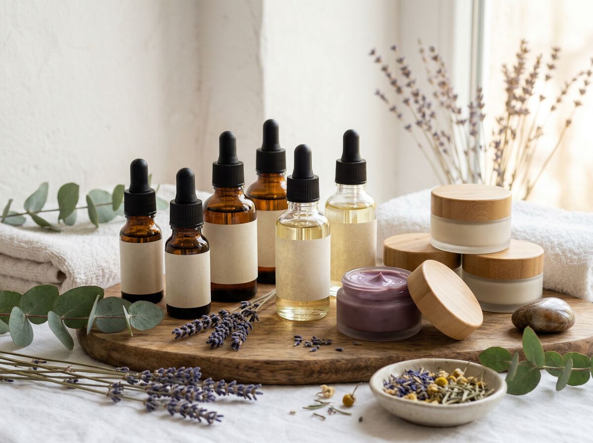 CBD oil tinctures and topicals in spa setting